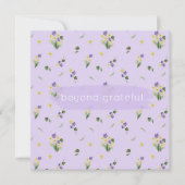 Carte De Remerciements Février Fleurs de naissance Primrose Violet Gratef (Devant)