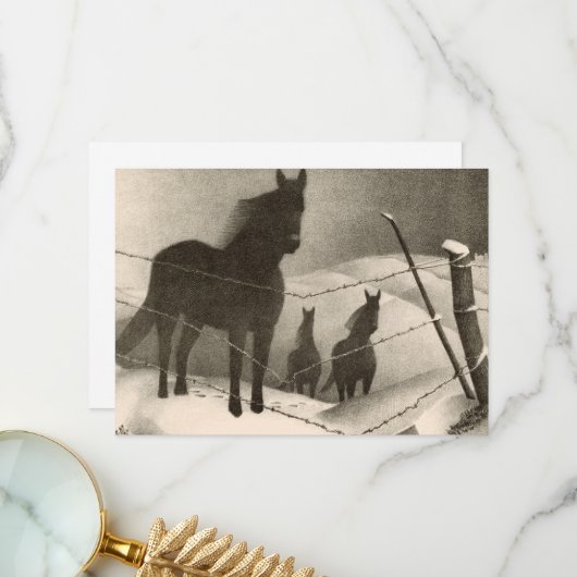 Carte De Remerciements Février par Grant Wood (Devant/Arrière en situation)