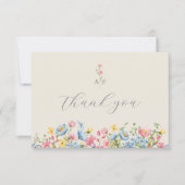 Carte De Remerciements Fiançailles floral du jardin (Devant)