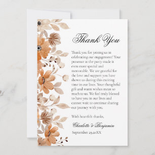 Carte De Remerciements Fiançailles Florales Bohémiens Rustiques
