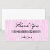 Carte De Remerciements Fibre rose (Devant / Derrière)