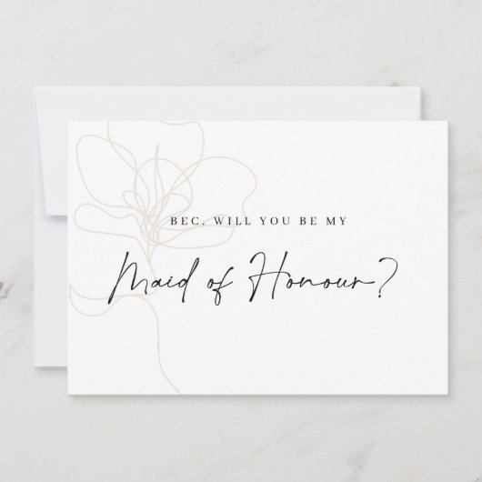 Carte De Remerciements Fiche de proposition du Rose Bridesmaid (Devant)