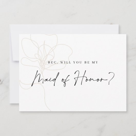 Carte De Remerciements Fiche de proposition du Rose Bridesmaid (Devant)