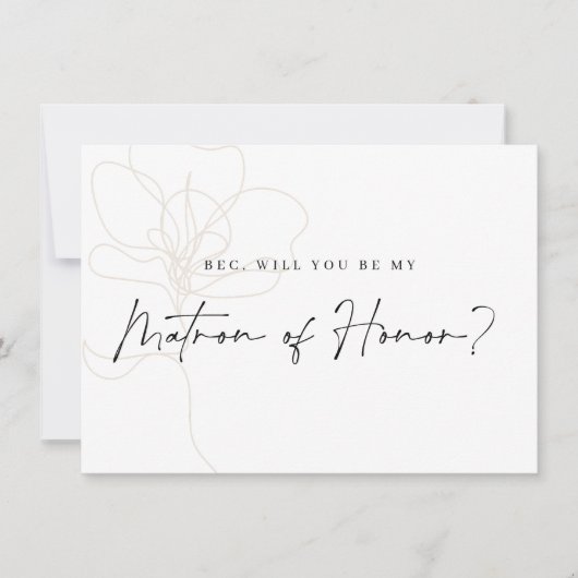 Carte De Remerciements Fiche de proposition du Rose Bridesmaid (Devant)