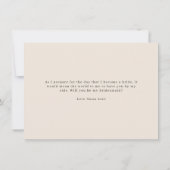 Carte De Remerciements Fiche de proposition du Rose Bridesmaid (Dos)