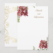 Carte De Remerciements Fiche Mariage Détails et Information (Devant / Derrière)