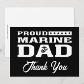 Carte De Remerciements Fier Marine Papa - Blanc (Devant / Derrière)