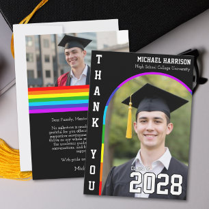 Carte De Remerciements Fierté arc-en-ciel de l'étudiant gay remerciant so