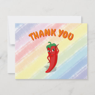 Carte De Remerciements Fiesta Red Hot Pepper Diva Texte personnalisé Arc-