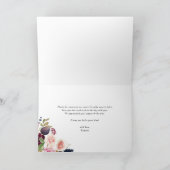 Carte De Remerciements Figes d'aquarelle botanique et fleurs bordeaux (Intérieur)