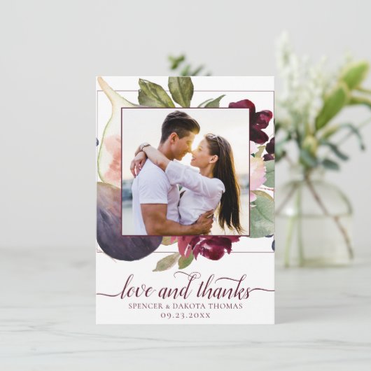 Carte De Remerciements Figues florissantes | Moody Rustic Elegant Floral (Debout devant)