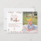 Carte De Remerciements Fille 1er anniversaire | Arc-en-ciel Bohème (Devant)