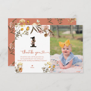 Carte De Remerciements Fille 1er anniversaire   Little Miss Onederful