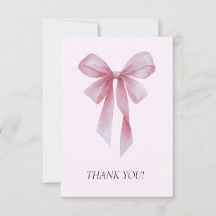 Carte De Remerciements Fille au Nœud Rose Doux Baby Shower