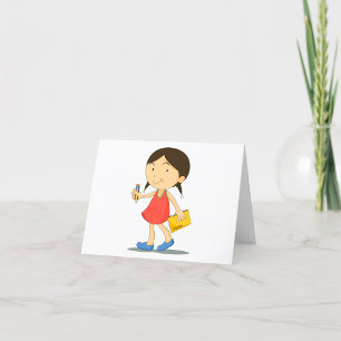 Carte De Remerciements Fille Avec Un Carnet De Croquis