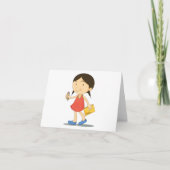 Carte De Remerciements Fille Avec Un Carnet De Croquis (Devant)