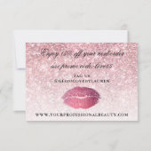 Carte De Remerciements Fille branchée Parties scintillant rose Beauté Bus (Dos)