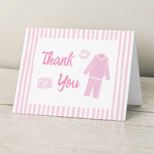 Carte De Remerciements Fille Crêpes et Pyjamas 1er Anniversaire