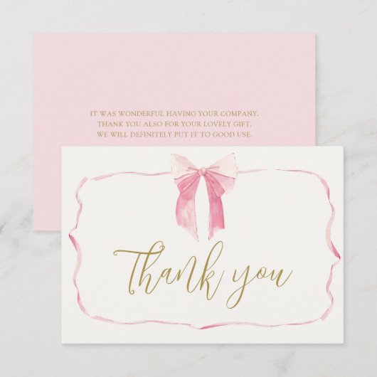 Carte de remerciements fille de Baby shower de la  (Devant / Derrière)