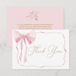 Carte de remerciements fille de Baby shower de la