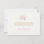 Carte de remerciements fille de Baby shower de la (Dos)