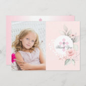 Carte De Remerciements Fille de confirmation de la communion de baptême P (Devant / Derrière)