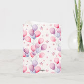 Carte De Remerciements Fille de fête d'anniversaire Rainbow Balloons Unic (Dos)