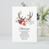 Carte De Remerciements fille de fleurs boho antler (Debout devant)