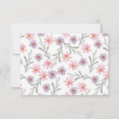 Carte De Remerciements Fille de la première communion florale (Dos)