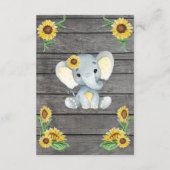 Carte de remerciements Fille Eléphant Douche, Fleu (Dos)