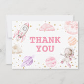 Carte De Remerciements Fille Espace Anniversaire (Devant)