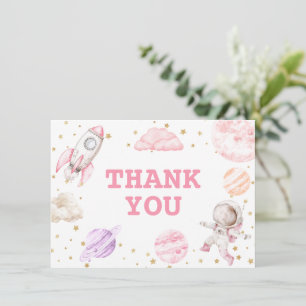 Carte De Remerciements Fille Espace Anniversaire
