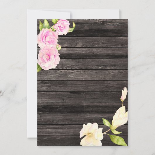 Carte De Remerciements Fille Fleur Rose Rustique Anniversaire Photo Perso (Dos)