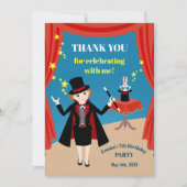 Carte De Remerciements Fille magicien Spectacle Anniversaire (Devant)