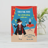 Carte De Remerciements Fille magicien Spectacle Anniversaire (Debout devant)