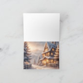 Carte De Remerciements Fille mignonne Père Noël avec barbe (Intérieur)