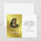 Carte De Remerciements Fille or Elegant d'Isis (Devant / Derrière)