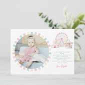 Carte De Remerciements Fille Pastel Carnaval de couleurs Cirque d'anniver (Debout devant)