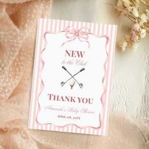 Carte De Remerciements Fille Rose de Campagne Nouvelle au Club Golf Fête