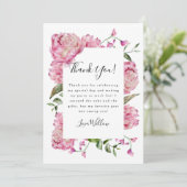 Carte De Remerciements Fille rose florale fête d'anniversaire (Debout devant)
