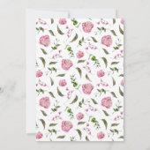 Carte De Remerciements Fille rose florale fête d'anniversaire (Dos)