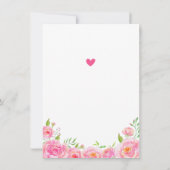 Carte De Remerciements Fille rose Premier Anniversaire Elephant Petit Ara (Dos)