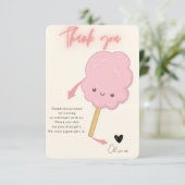 Carte De Remerciements Fille thème Candy (Debout devant)