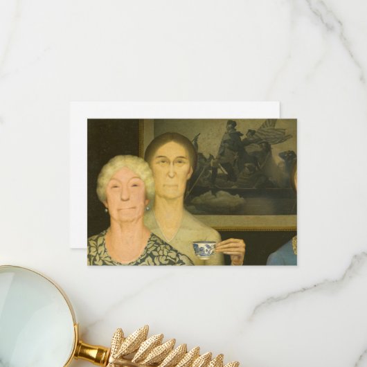 Carte De Remerciements Filles de la révolution par Grant Wood (Devant/Arrière en situation)