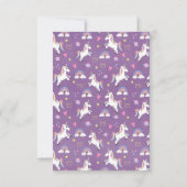 Carte De Remerciements Filles Magique Violet Unicorn Anniversaire de enfa (Dos)