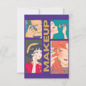CARTE DE REMERCIEMENTS FILLES MAKEUP (Devant)