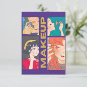 CARTE DE REMERCIEMENTS FILLES MAKEUP (Debout devant)