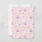 Carte De Remerciements Filles Mignon Rose Princesse Anniversaire  (Dos)