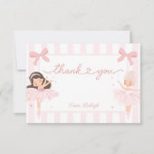 Carte De Remerciements Filles Tutu Coquette Ballerina (Devant)