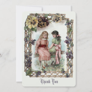 Carte De Remerciements Filles vintages de l'époque victorienne
